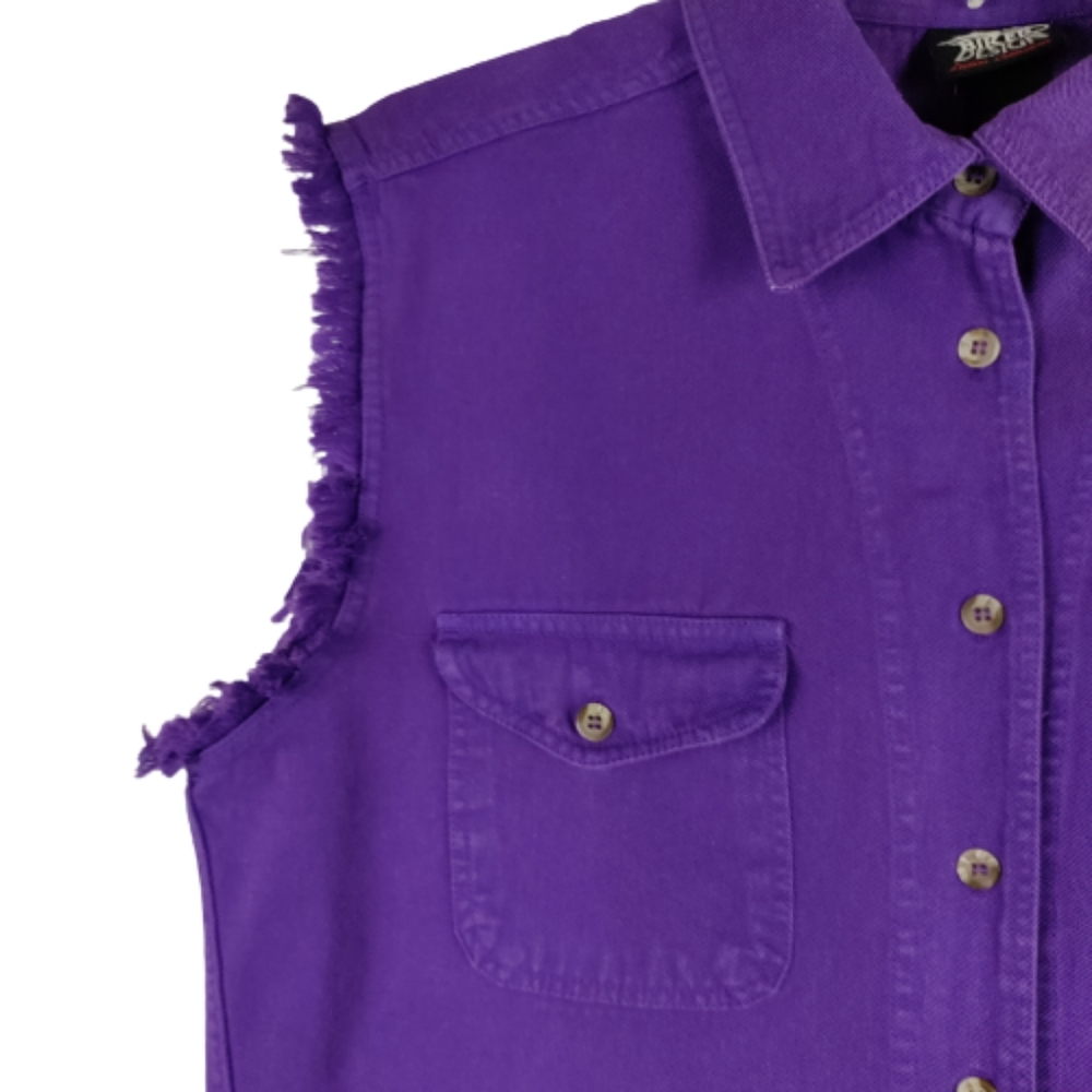 Biker design ladies large Sturgis 2012 Black hills rally purple button down top - Picture 10 of 12